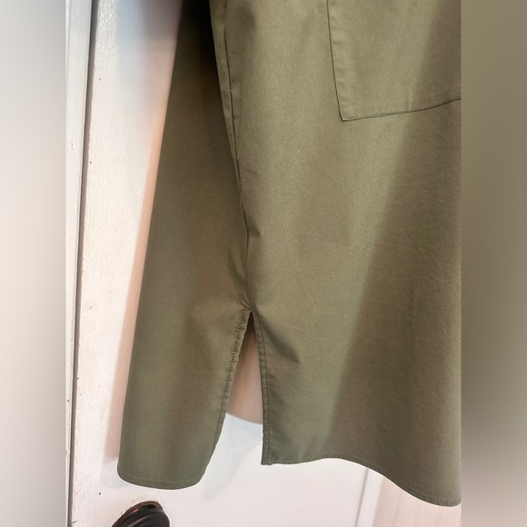 Magaschoni Women’s Olive Green Button-Down Oversized Shirt, Size Large - Picture 5 of 11
